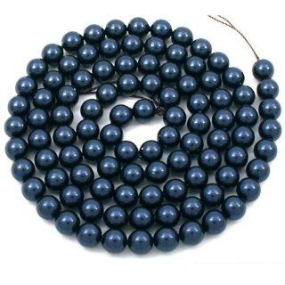 100 Navy Blue Swarovski Crystal Pearl Beads Jewelry 6mm