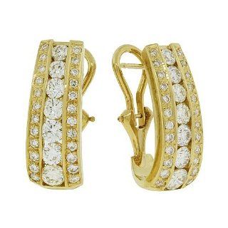 Diamond Earrings   Chantilly French Clip Diamond Earrings in 18k Yellow Gold CleverEve Jewelry