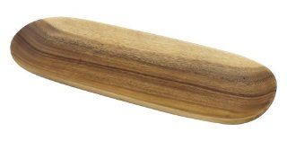 Pacific Merchants Acaciaware 16.5  by 5.5 Inch Acacia Wood Oval Baguette Serving Tray Kitchen & Dining