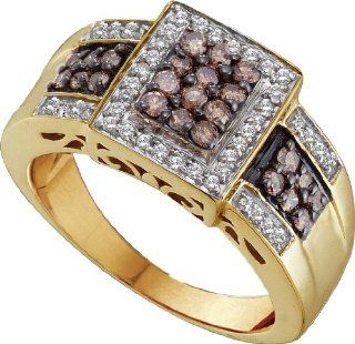 0.65ctw Brown Diamond Fashion Ring 14K Yellow Gold Jewelry