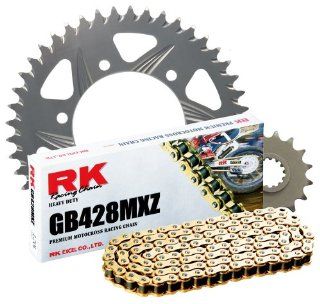 RK Racing Chain 3002 898ZG Silver Aluminum Rear Sprocket and GB428MXZ Chain Race Kit Automotive