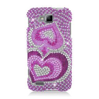 Pink Heart Bling Gem Jeweled Crystal Cover Case for Samsung ATIV S SGH T899 SGH T899M Cell Phones & Accessories