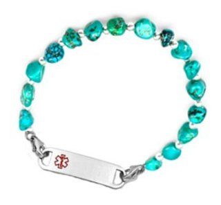 Turquoise River Sterling Beaded Medical ID Bracelet Jewelry
