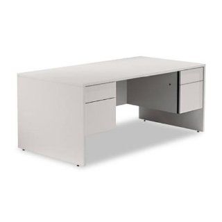 Global Genoa Series Double Pedestal Desk, 72w x 36d x 29h, Gray   Home Office Desks