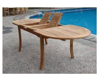 Grade A Teak Wood Extra Large double extension 117" Oval Dining Table  Outdoor And Patio Furniture Sets  Patio, Lawn & Garden