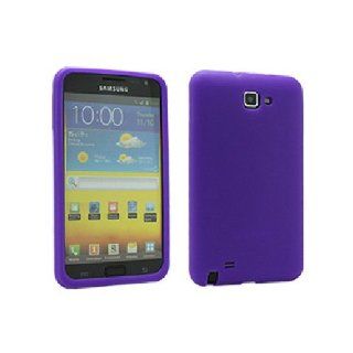 Purple Soft Silicone Gel Skin Cover Case for Samsung Galaxy Note N7000 SGH I717 SGH T879 Cell Phones & Accessories