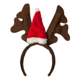 Santa Antlers Cap Headband   Brown Red OSFM Costume Headwear And Hats Clothing