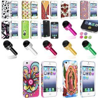 NEW YEAR  Bargain 2014 deal Color Patterned Clip on Plastic Case+Cap Pen+Privacy SP+Sticker For iPhone 5 5S PlEASE CHOOSE 1 COLOR Cell Phones & Accessories