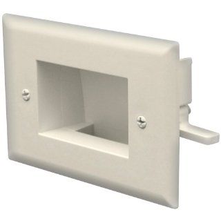 Datacomm Electronics 45 0008 iv Easy mount Recessed Low voltage Cable Plate (ivory) Electronics