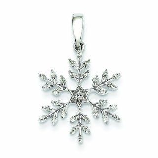 0.2 Carat 14K White Gold Diamond Snowflake Pendant Jewelry