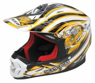 Xpeed Mens XP 910 Adventure Motocross Helmet Yellow Small S Automotive