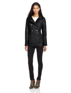 Via Spiga Women?s Super Adorable Short Double Breasted Quilted Jacket