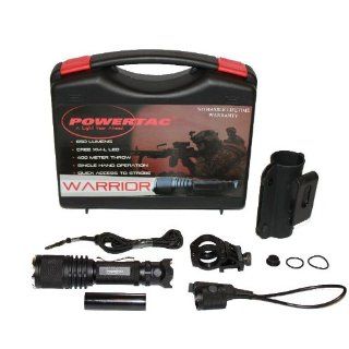 PowerTac Warrior WP Weapon Kit   Tactical LED Flashlight 650 Lumens, Kydex Holster, off set Mount, Pressure Switch   Flood Lighting  
