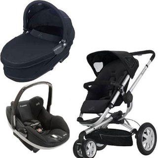Quinny Buzz Stroller, Dreami Bassinet WITH Maxi Cosi Prezi Carseat (Black)  Standard Baby Strollers  Baby