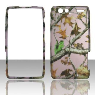 Pink Camo Realtree Leaves 2D Rubberized Design for Motorola Droid Razr Maxx, XT916, 913, 912 Cell Phone Snap On Hard Protective Case Cover Skin Faceplates Protector Cell Phones & Accessories