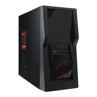 Purple Sky Island 913 CONCEPT Z 10 Bay ATX Mid Tower Computer Case w/2 4.72" Red LED Fans   No Power Supply (Black) Computers & Accessories