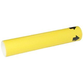 Brady 4010 C Snap On 2 1/2"   3 7/8" Outside Pipe Diameter B 915 Coiled Printed Plastic Sheet Yellow Color Pipe Marker Industrial Pipe Markers