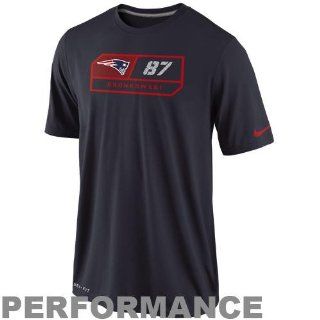 Nike Rob Gronkowski New England Patriots Dri FIT Legend Team Name Number Performance T Shirt   Navy Blue  Sports Fan T Shirts  Sports & Outdoors