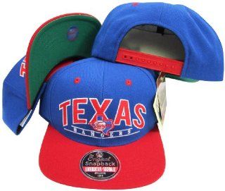 Texas Rangers Blue/Red Two Tone Plastic Snapback Adjustable Snap Back Hat / Cap  Sports Fan Baseball Caps  Sports & Outdoors