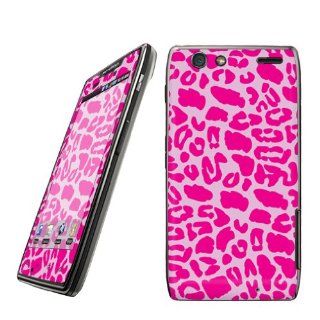 Motorola Droid Razr Maxx XT916 Vinyl Decal Protection Skin Pink Leopard Cell Phones & Accessories