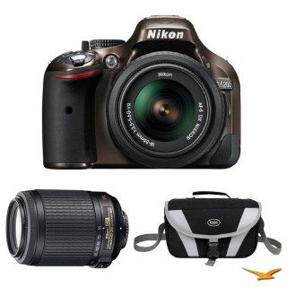 Nikon D5200 DX Format Bronze Digital SLR Camera with 18 55mm & 55 200mm VR Lens Bundle   Includes camera 18 55VR, 55 200mm NIKKOR Lens, Compact Deluxe Gadget Bag  Camera & Photo