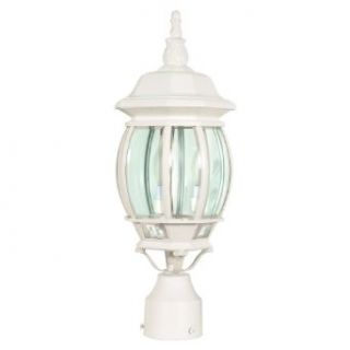 Nuvo 60/897 Post Lantern with Clear Beveled Panels, White   Outdoor Post Lights  