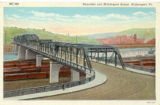 1930s Vintage Postcard   Duquesne and McKeesport Bridge   McKeesport Pennsylvania 