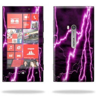 MightySkins Protective Skin Decal Cover for Nokia Lumia 920 Cell Phone AT&T Sticker Skins Purple Lightning Cell Phones & Accessories