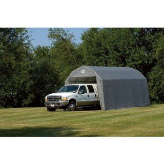 Shelterlogic Outdoor Garage Automotive Boat Car Vehicle Storage Shed 12x20x9 Barn Shelter Grey Cover  Outdoor Canopies  Patio, Lawn & Garden
