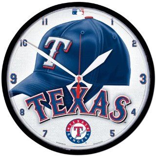 Texas Rangers MLB Round Wall Clock  Sports Fan Wall Clocks  Sports & Outdoors