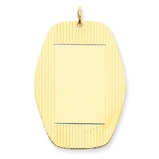 Genuine 14K Yellow Gold Etched Design Widened Oval .035 Gauge Engravable Disc Charm 10 Grams Of Gold . Mireval Jewelry