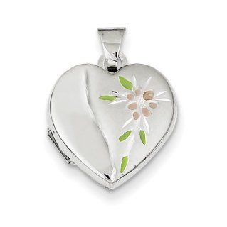 Heart Locket with flowers sterling silver 925 Jewelry