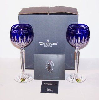 Waterford Crystal Clarendon Cobalt Blue Pair of Wine Hock Glasses  Other Products  