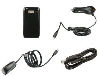 Motorola Droid Razr HD XT926 (Verizon) Premium Combo Pack   Black TPU Flex Gel Case + ATOM LED Keychain Light + Wall Charger + Car Charger + Micro USB Cable Cell Phones & Accessories