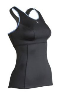 CW X Women's Ventilator Support Running Top, Black/Periwinkle, 32 B/C  Athletic Shirts  Clothing