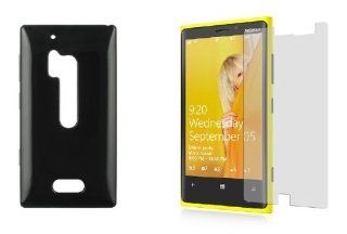 Nokia Lumia 928 (Verizon) Premium Accessory Kit   Black Flexible TPU Case + ATOM LED Keychain Light + Screen Protector Cell Phones & Accessories