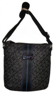 Women's/Girl's Tommy Hilfiger Xbody/Crossbody Handbag (Gray Alpaca With Navy/Blue Stripe) Cross Body Handbags Clothing