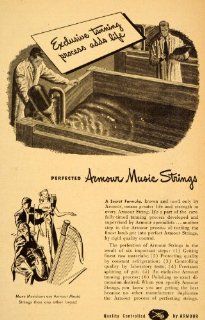 1948 Ad Armour Music Strings Violin Viola Harp   Original Print Ad  