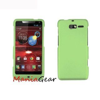 [ManiaGear] Neon Green Rubberized Shield Hard For Motorola Droid Razr M XT907 (Verizon) Cell Phones & Accessories