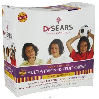 Dr  Family Multi Vitamin + D Fruit Chews For Kids, Mixed Berry 30 Chews Health & Personal Care