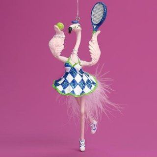 Pink Flamingo Tennis Player Chic Christmas Ornament   Decorative Hanging Ornaments
