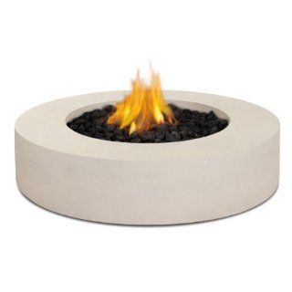 Real Flame Mezzo Round Propane Fire Pit/Table in Antique White  Fire Pit Gas Large  Patio, Lawn & Garden