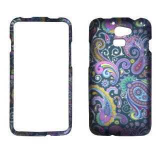 2D Black Paisleyl Huawei Premia M931 Metro PCS Case Cover Hard Case Snap on Rubberized Touch Protector Faceplates Cell Phones & Accessories