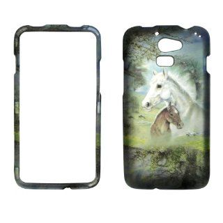 2D Racing Horse Huawei Premia M931 Metro PCS Case Cover Hard Case Snap on Rubberized Touch Protector Faceplates Cell Phones & Accessories