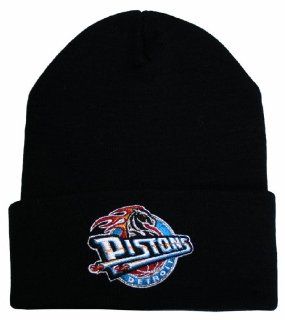 Vintage High Bulk Detroit Pistons Black Cuff Beanie  Sports Fan Beanies  Sports & Outdoors