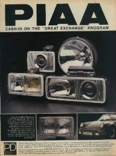 1990 PIAA DRIVING LIGHTS with PORSCHE 911   VINTAGE ORIGINAL COLOR AD (R&T1290)   USA   Other Products  