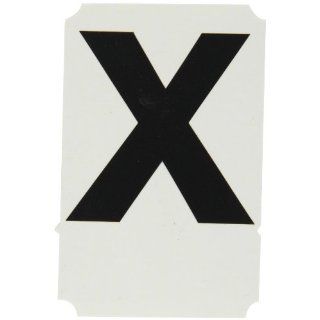 Brady 8255 X Vinyl (B 933), 4" Black Helvetica Quik Align   Black Lower Case, Legend "X" (Package of 10) Industrial Warning Signs