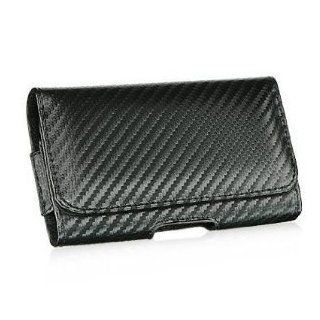 Luxmo Carbon Horizontal Leather Pouch Belt Clip Holster Carrying Case For Apple iPhone 5 Cell Phones & Accessories