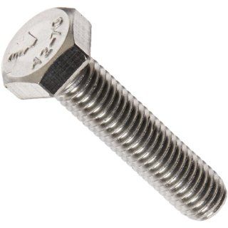 18 8 Stainless Steel Hex Bolt, Plain Finish, Hex Head, External Hex Drive, Meets DIN 933/ISO 3506, 12mm Length, Fully Threaded, M5 0.8 Metric Coarse Threads (Pack of 100) Cap Screws And Hex Bolts