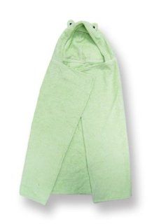 Terry Velour Green Frog Hooded Towel   Bath Towels